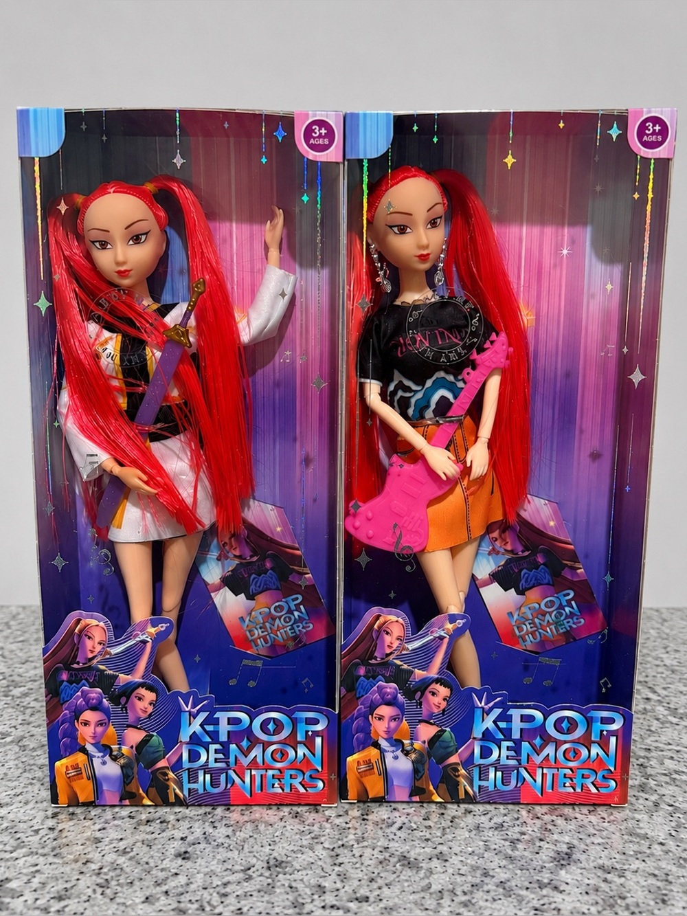 KPOP Demon Hunters Mira Singing Doll Set 2 Pack – Red Hair Dolls